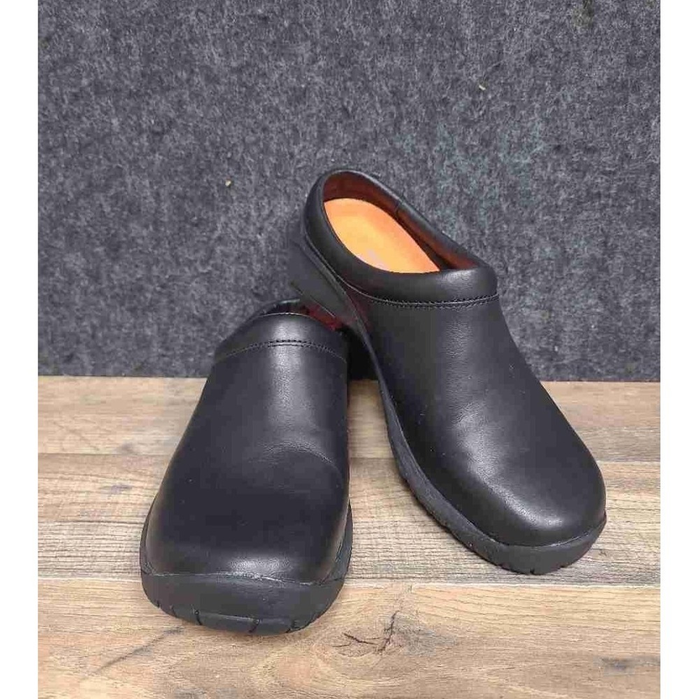 Merrell Encore Q2 Slide Black Smooth Leather Clogs Mules SZ 6.5